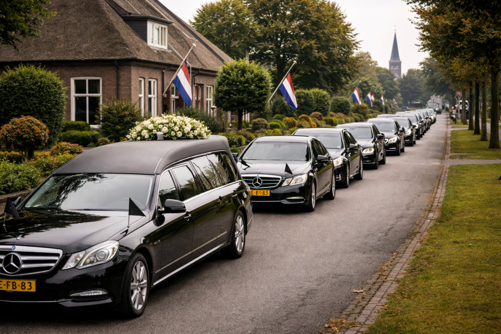 Door AI gegenereerde foto van een rouwstoet in Nederland